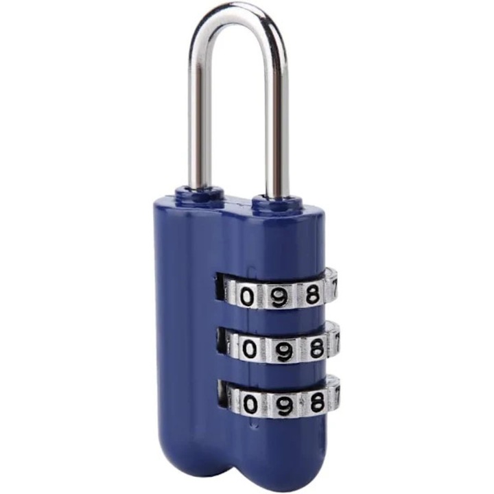 Комбиниран катинар, 3 цифри, цинкова сплав, устойчив на износване, тъмно син, 24x57x11.5mm