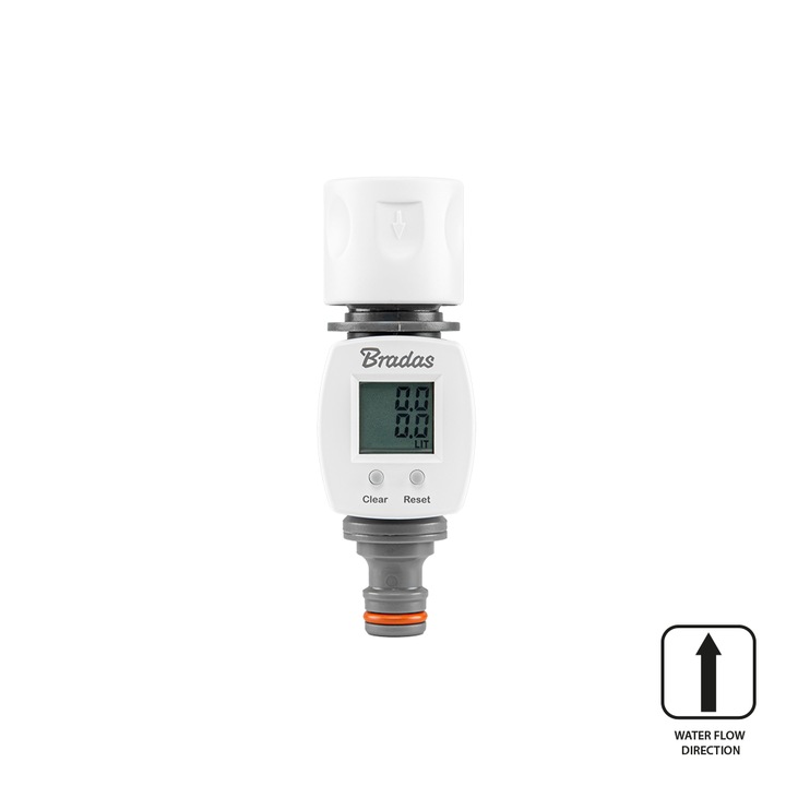 Contor de apa, Bradas WL-3101, LCD, 999.9 litri, presiune 0.5-6 bar, conectare rapida
