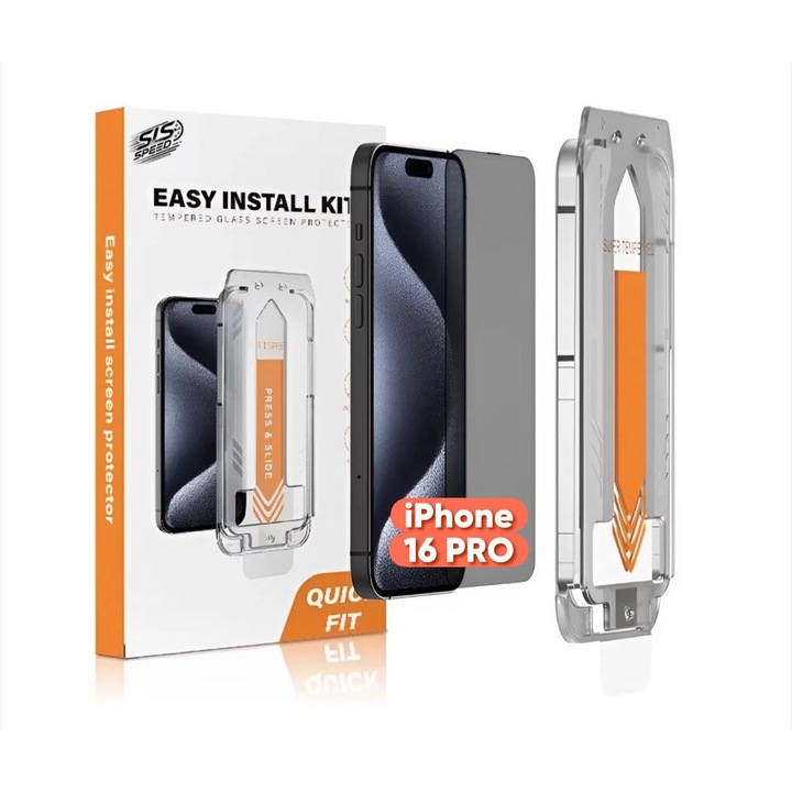 Комплект от 2 скрийн протектора за iPhone 16 Pro Transparent HD, 9H стъкло, без черни граници, EasyApp, Anti-Scratch