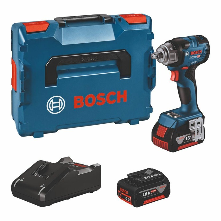 Ударен винтоверт Bosch GDS 18V-330 HC, 2 батерии 5.0 Ah, 330 Nm, 3800 об/мин