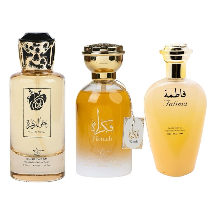 Eau de Parfum szett, Attar Al Zahrah / Fikraah / Fatima, női, 3x100 ml