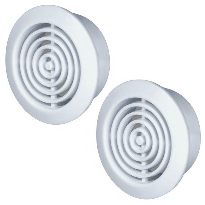 Set de 2 grile de ventilatie Awenta, 45mm, alb