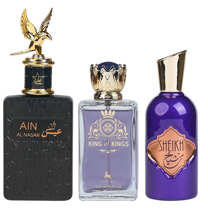 Eau de Parfum szett, Ain Al Nasar / King of Kings/ Sheikh, Férfi, 3x100 ml