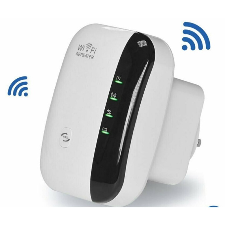Vezeték nélküli jelerősítő adapter, 2,4 GHz, 300 Mbps, Wifi hatótávolság-erősítő, 10 M lefedettség, LAN-csatlakozó, fehér