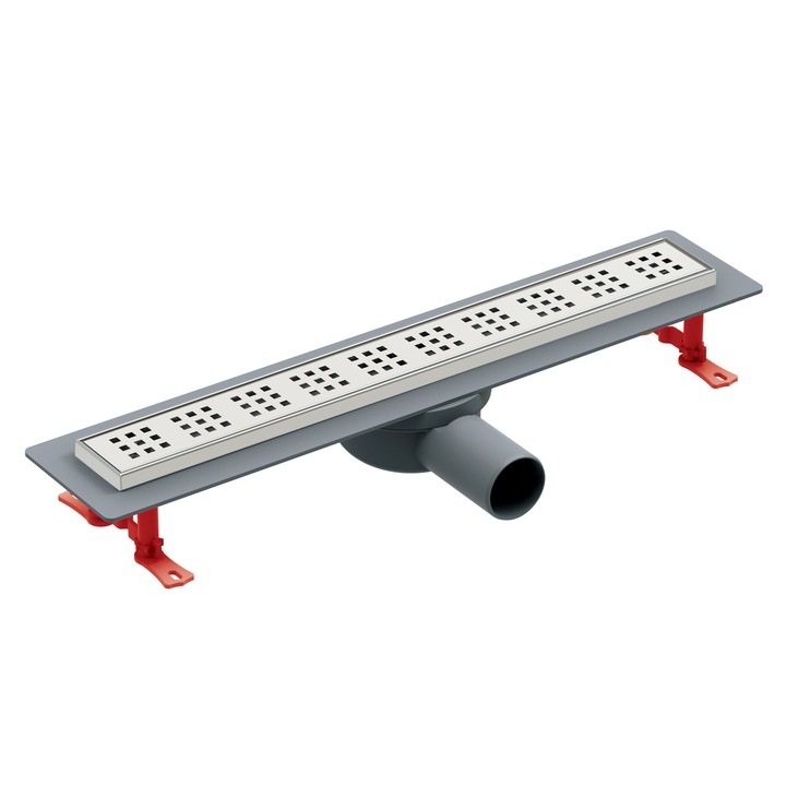 Dren liniar pentru dus Tycner, 500mm, plasa din otel inoxidabil, corp din ABS