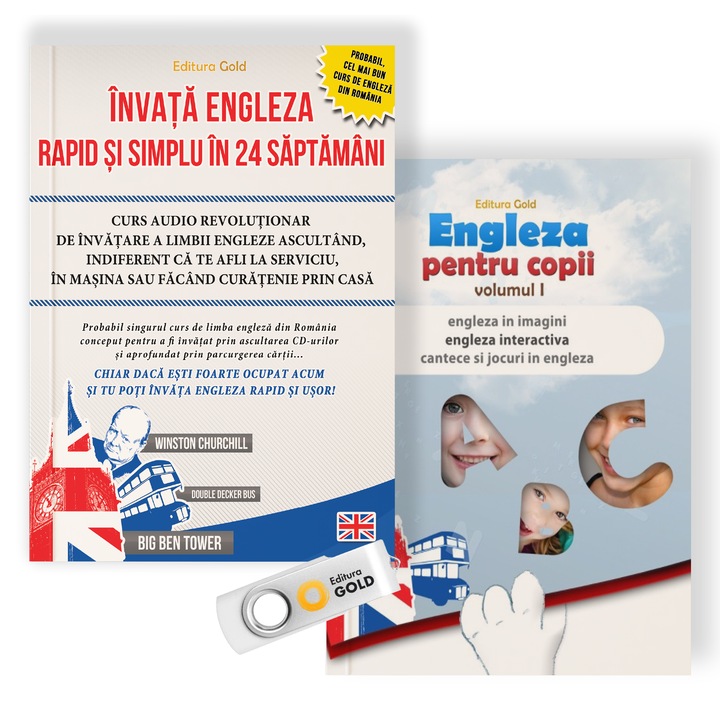 Pachetul Engleza pentru Intreaga Familie - Invata Engleza in 24 de saptamani tu sau copilul tau. Editura Gold