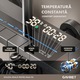 Coloana de Dus Gavriet™ Smart, Ecran LED, 75-140 cm Inaltime, Afisare Temperatura si Temporizator, Dus Vertical, 2 Pare de Dus, 3 Moduri Pulverziare, Robinet, Fara Priza Electrica, Materiale Premium, 4 Carlige Adezive, Aluminiu, Gri Inchis