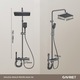 Coloana de Dus Gavriet™ Smart, Ecran LED, 75-140 cm Inaltime, Afisare Temperatura si Temporizator, Dus Vertical, 2 Pare de Dus, 3 Moduri Pulverziare, Robinet, Fara Priza Electrica, Materiale Premium, 4 Carlige Adezive, Aluminiu, Gri Inchis