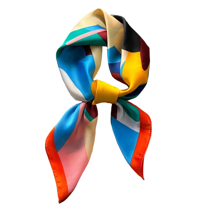 Esarfa dama, TREXORA, Poliester, Multicolor, 70x70cm