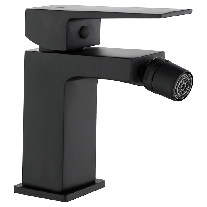 Смесител за биде Invena, модел Paros, черен, 2x 3/8" 40см, правоъгълна форма