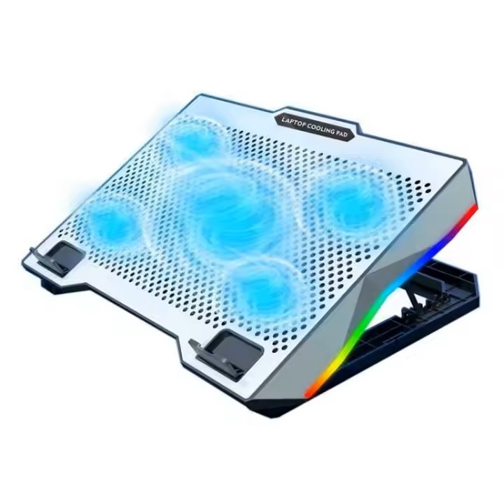 Cooler Laptop 1 Ventilatoar 140mm RGB LED Inaltime ajustabila, 2 porturi USB