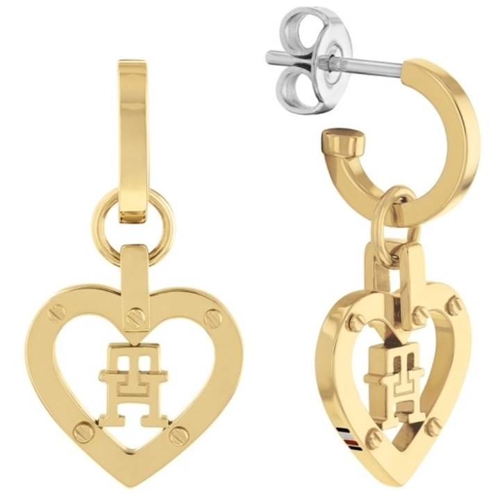 Cercei Tommy Hilfiger rotunzi cu inima 2780924, Auriu