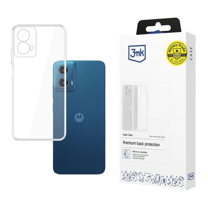 Husa telefon Motorola Moto G34 5G, 3MK Clear Case, protectie solida, design minimalist, transparent