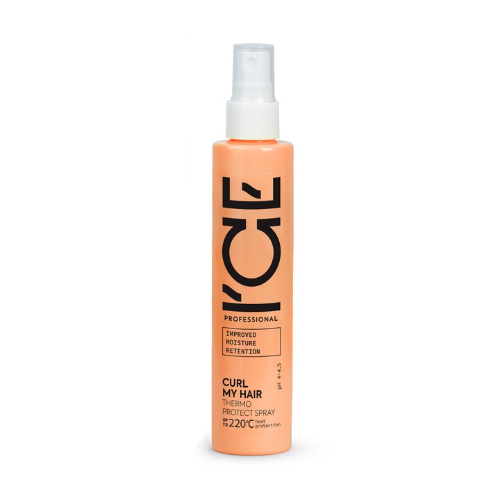 Spray fixativ de par Natura Siberica ICE Professional Curl My Hair Thermo Protect, 100 ml