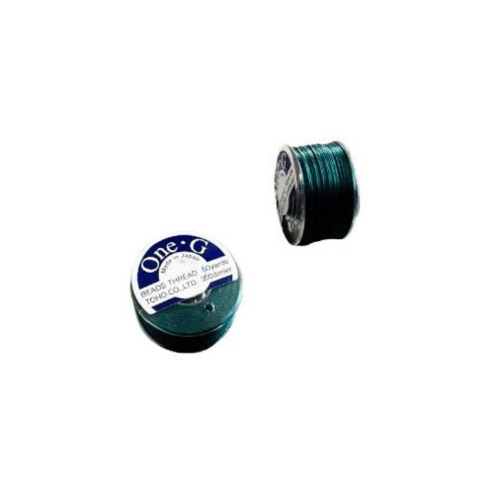Bobina ata de insirat margele Toho One-G, 46m/0.2mm, deep green