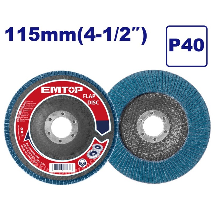 Disc abraziv EMTOP, 115mm, zirconiu P40, pentru slefuire metale si lemn