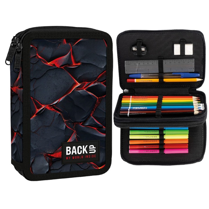 BackUp felszerelt emeletes tolltartó - Black lava (PB7DW43)