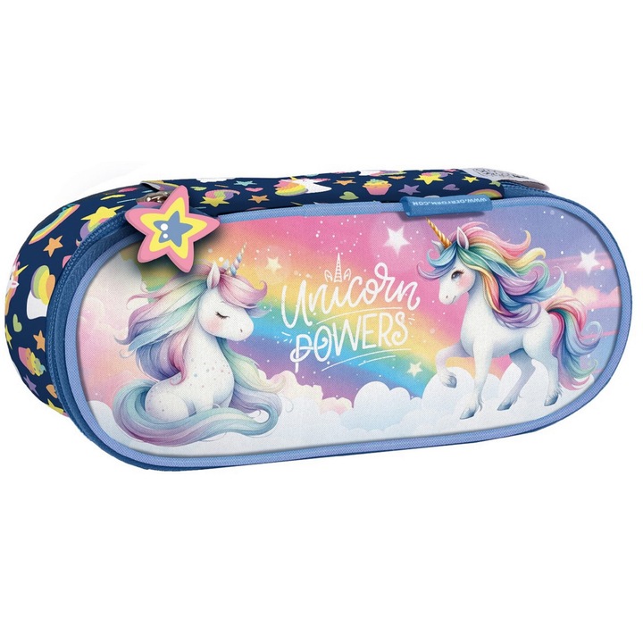 BACKUP моливник, еднорози, 4 гнезда за химикал, 23x9x5см