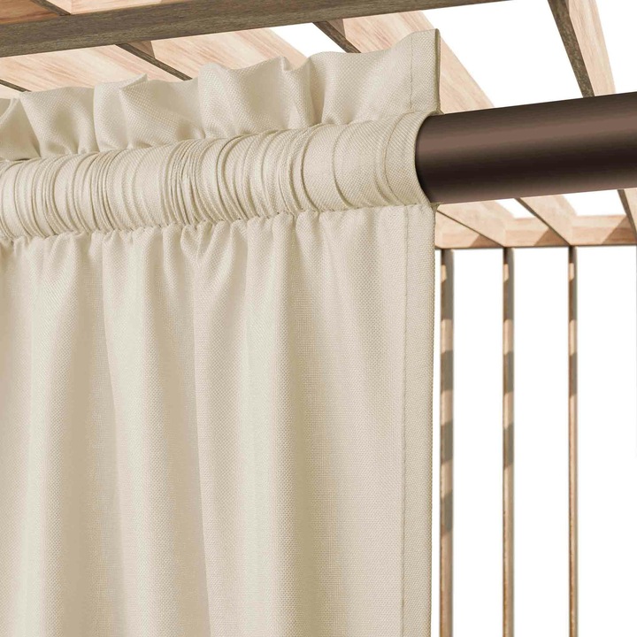 Egyszerű függöny, Spod Igly i Nitki, 140x250cm, bézs, víz- és UV-álló