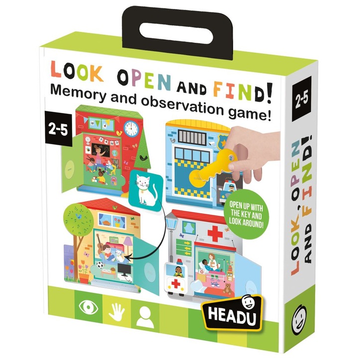 Headu Montessori játék - Look, open and find!