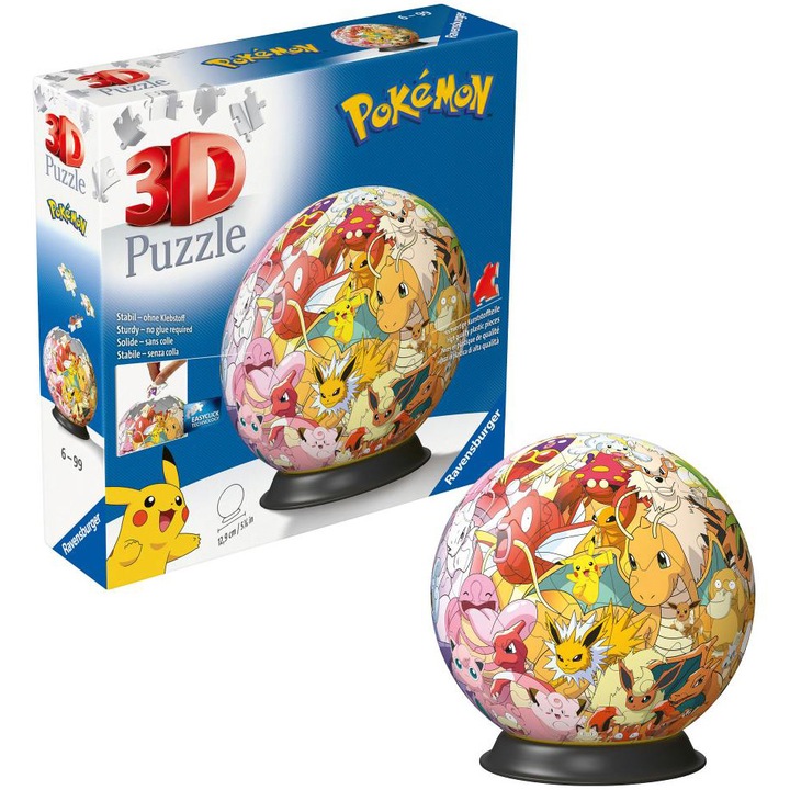 Puzzle Ravensburger 3D - Personaje Pokemon, 72 piese