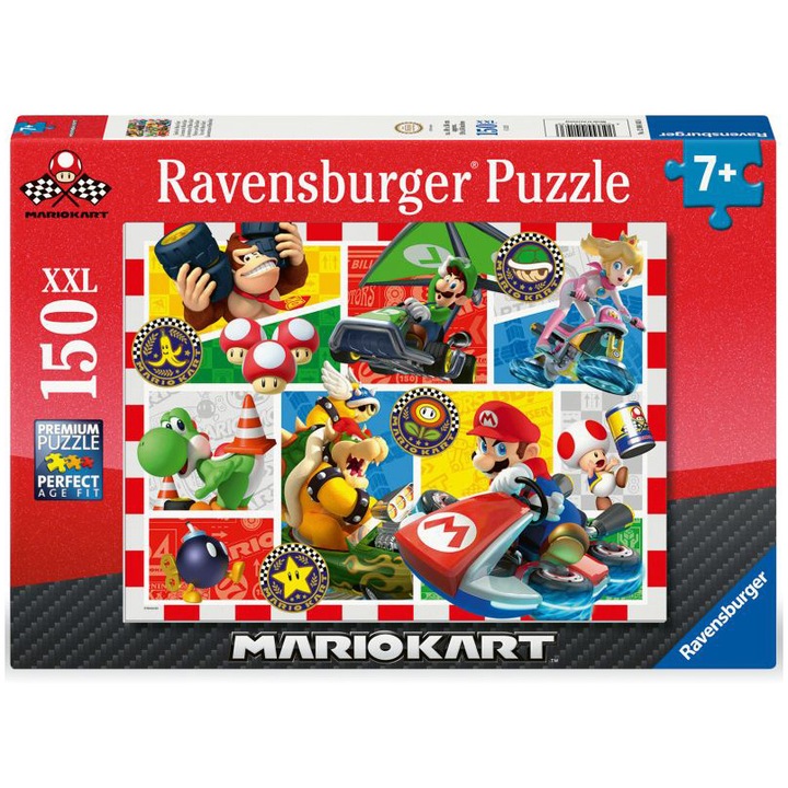 Ravensburger XXL Puzzle - Super Mario és Kart, 150 darabos