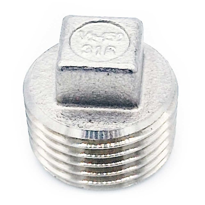 Korek GZ 1/2", PEPTE, 19mm inaltime, 11mm dimensiune patrata, otel inoxidabil 316