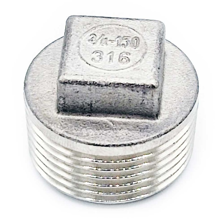 Korek GZ 3/4", PEPTE, inox 316, 22mm inaltime, 15mm dimensiune kwadrat