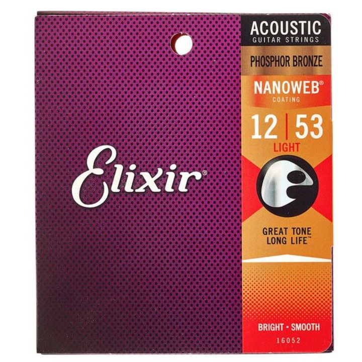 Комплект струни Elixir 16052 Nanoweb Light Phosphor Bronze