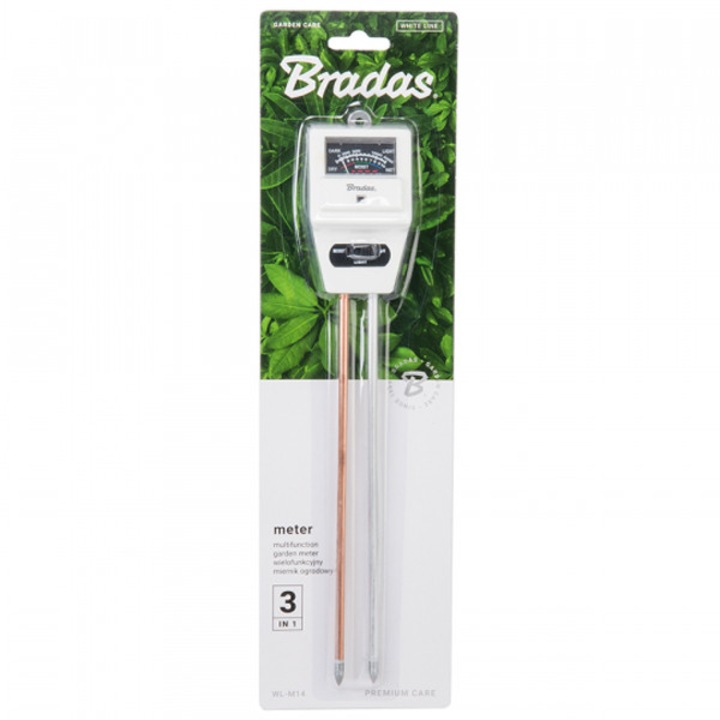 Masurator 3-functii Bradas pentru pH, umiditate si luminozitate, 0-10 pH, fara baterii
