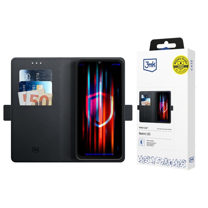 3MK oldalra nyíló telefontok pénztárca zsebbel Redmi 13C 5G 156202