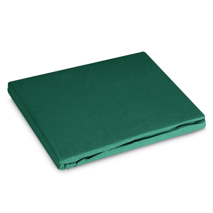Cearsaf de pat BASIC cu elastic 220 x 200 x 30 cm Eurofirany verde inchis