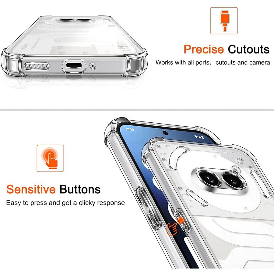 Husa pentru Nothing Phone (3a) - Techsuit Shockproof Clear Silicone - Clear