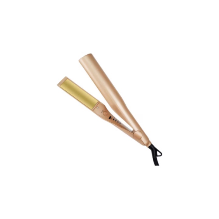 Placa de indreptat si ondulat parul Iron Curler 2 in 1, Auriu