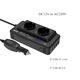Autóinverter 200W 12V–220V 2 AC kimenettel 2x USB 2.4A + 2x USB QC 3.0 digitális kijelző, hűtőventilátor