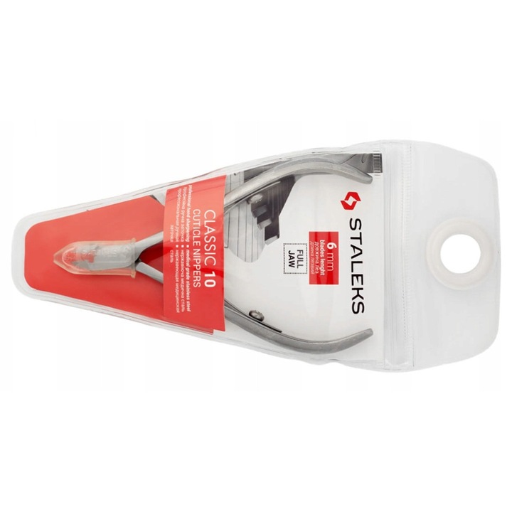 Cleste pentru cuticule Staleks Classic 10, 6mm, din inox, ergonomic