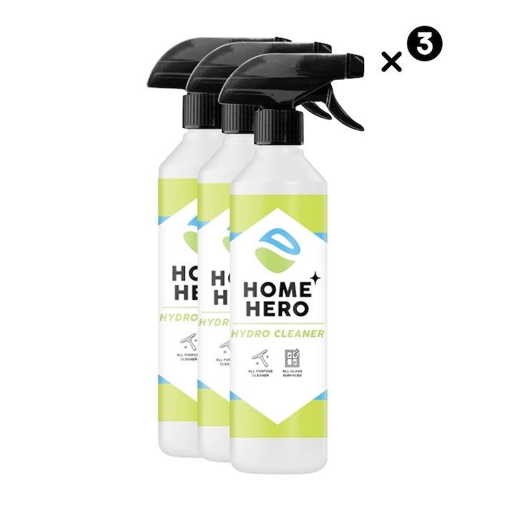 Set 3 x Solutie Curatare Geamuri, Sticla si Oglinzi, Pachet HoReCa, Hydro Cleaner, Home Hero, 5000 ml