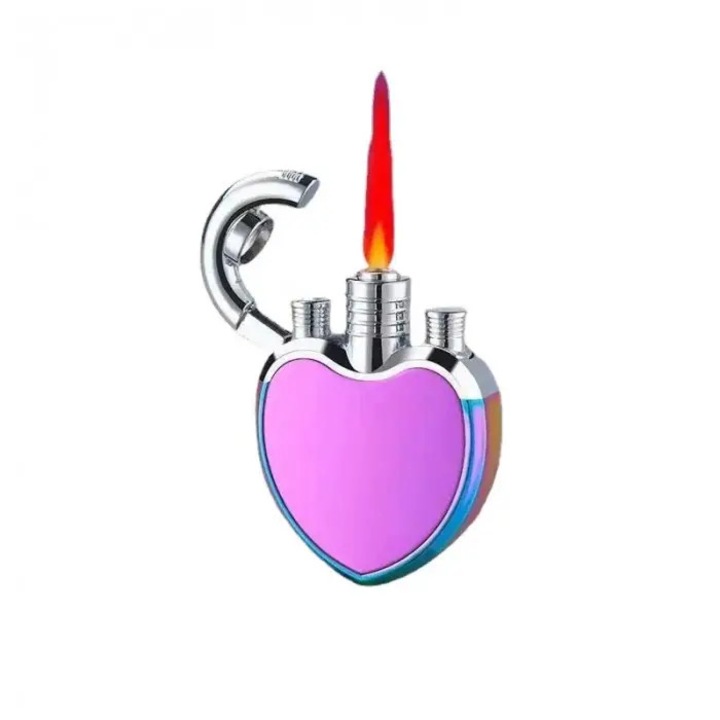Bricheta Metalica in Forma de Inima, Antivant, Reincarcabila cu Gaz, Fade, 7 cm, Dalimag