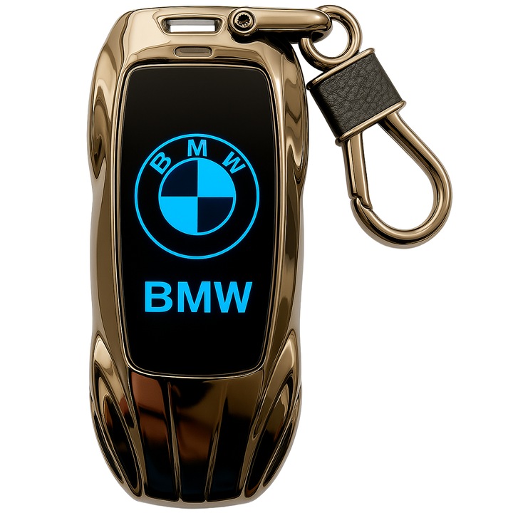 Ключодържател BMW 2 в 1, запалка с нажежаема жичка, предно стъкло, USB зареждане, RGB светлини, LED екран, висококачествен материал
