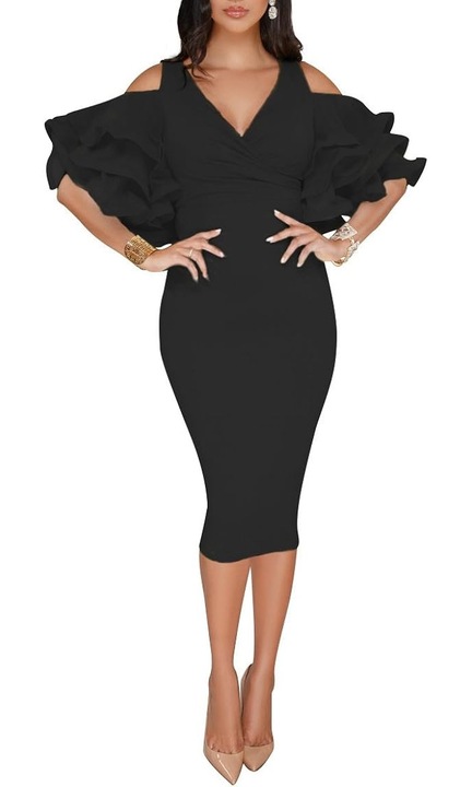 Női ruha, Jormftte, nyári, fekete, XL INTL