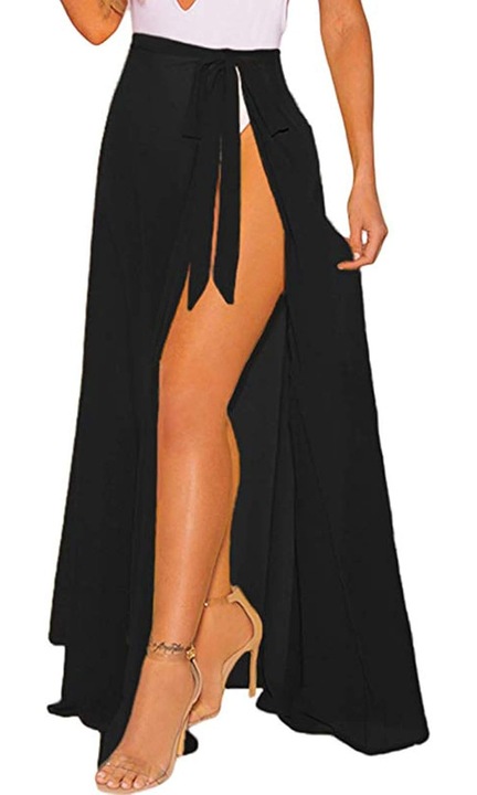 Női strandszoknya, Jormftte, fekete, állítható gumi, félig átlátszó, 1 szett