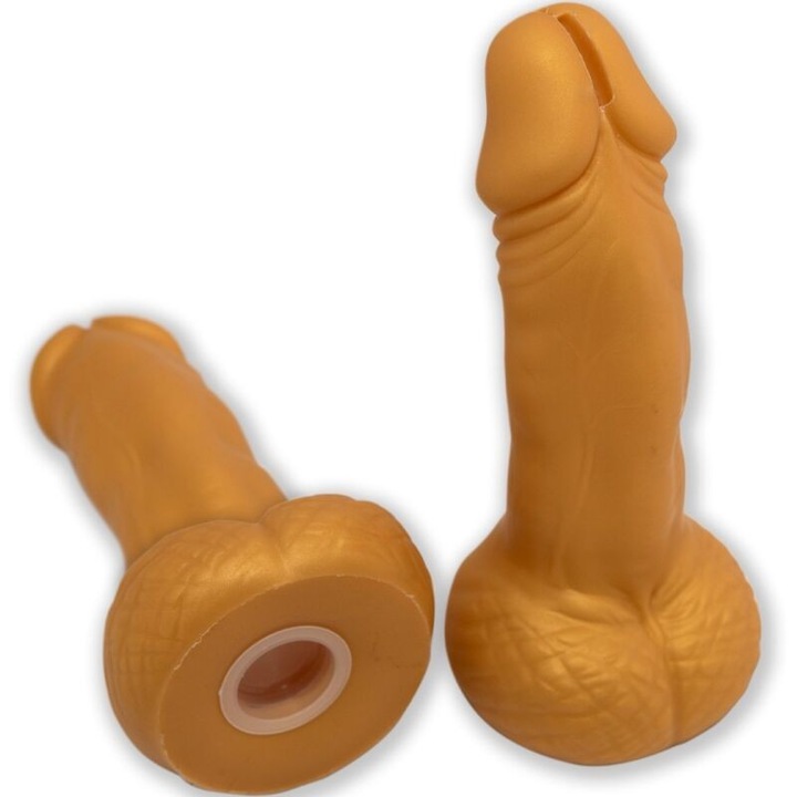 Puscilita in forma de penis, DIVERTY SEX, Auriu, 22.5 cm