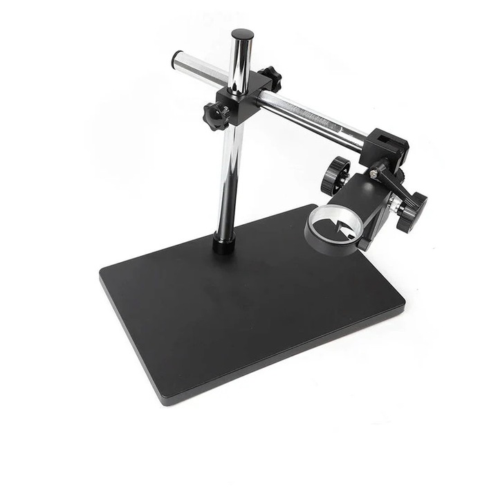 Стойка за микроскоп със стоманено рамо, регулируема, компактен дизайн, метално покритие
