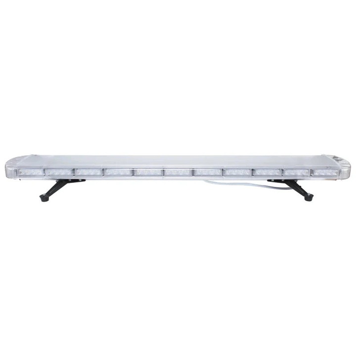 LED figyelmeztető fénysáv, 96 W-os kettős szalag, 12–24 V, forgó villogó, 131 cm, sárga