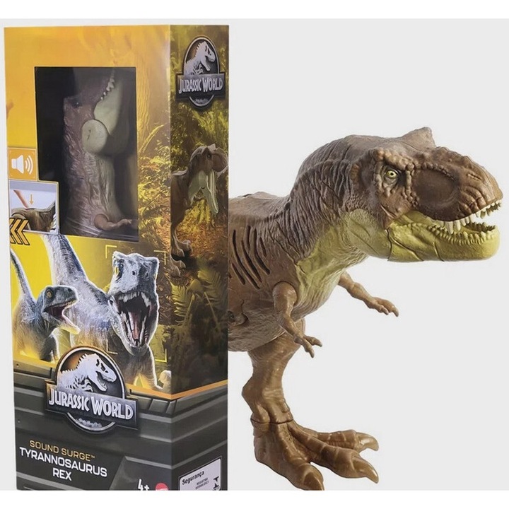 Figurina T-Rex, Mattel, 30 cm, cu sunet