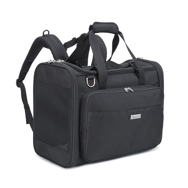 Rucsac pentru caini/pisici, Truelove, poliester, negru