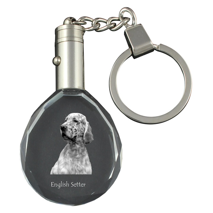 Kristály kulcstartó, Art-Dog, kutya kulcstartó, világító, 40x35x10mm, díszdobozban