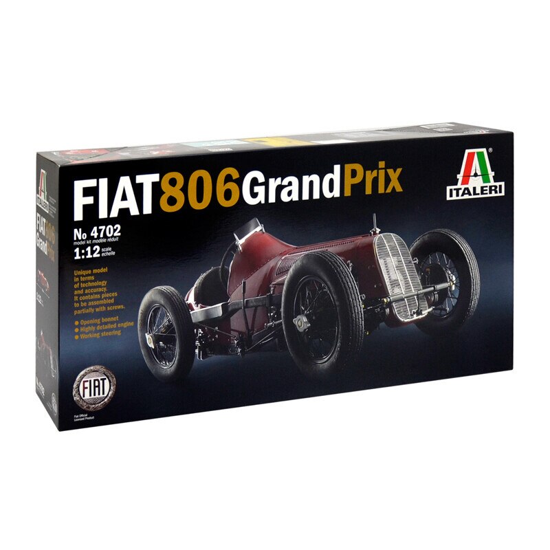 ITALERI イタレリ FIAT 806 Grand Prix 1/12 Model auto 1:12, Italeri, FIAT 806 GRAND PRIX, 300mm, set complet