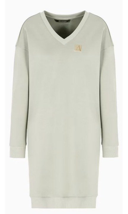 Rochie Armani Exchange, masliniu, midi, bumbac-poliester-elastan