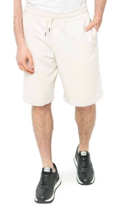 Pantaloni scurti Guess, bej, bumbac-poliester
